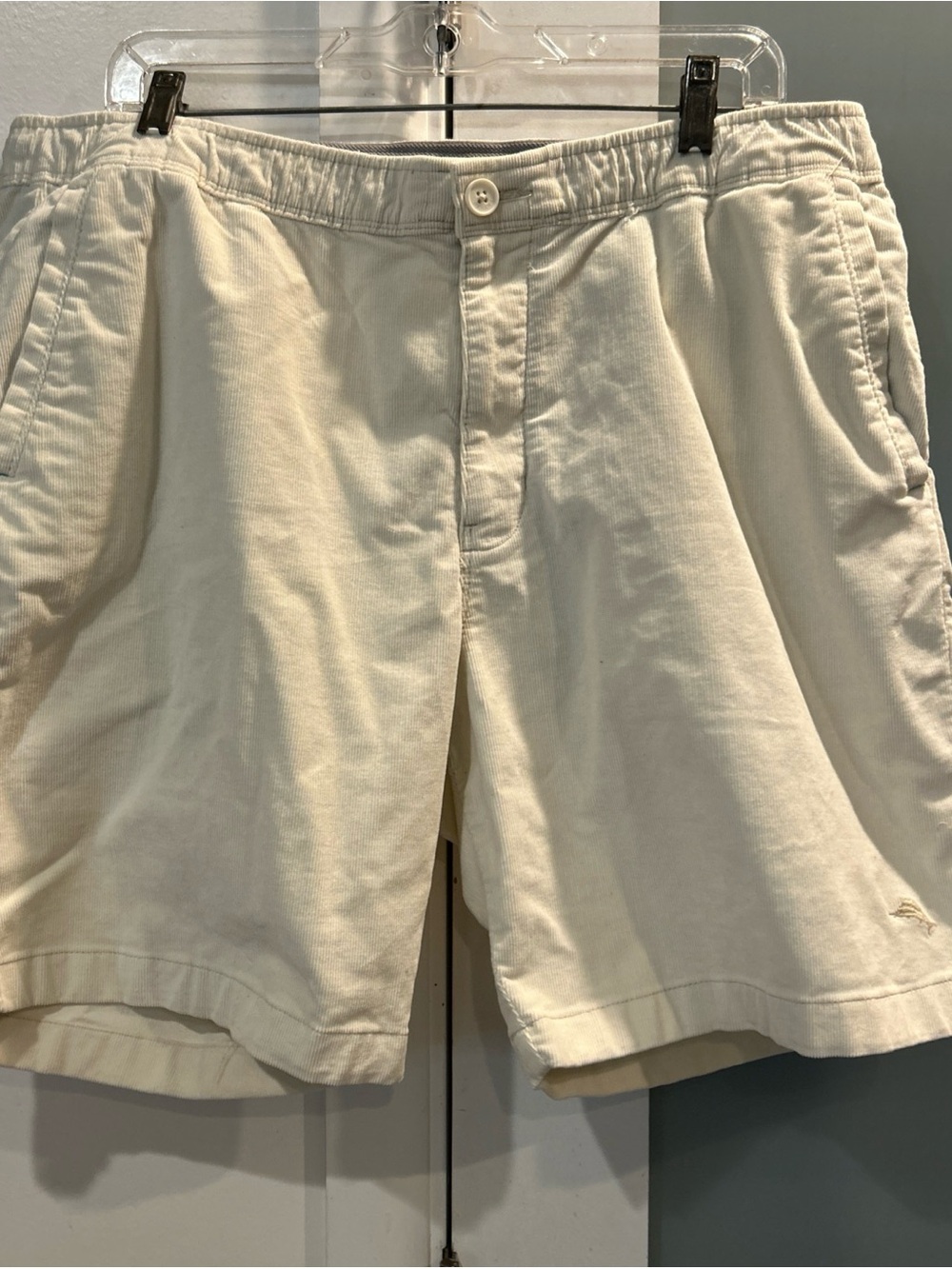 Tommy Bahama Men’s Sea Coast 9” Relaxed Fit Corduroy Cream Shirts XL